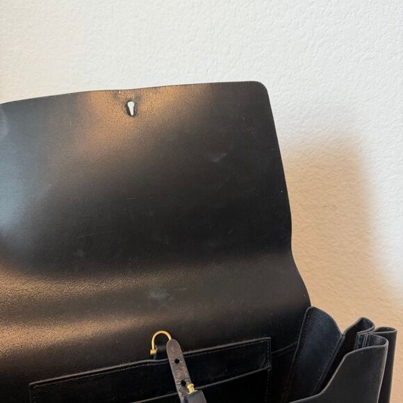 Aritzia Alxiliary Black Smooth Leather De Bray Backpack Book Bag Purse Women's - Picture 12 of 13